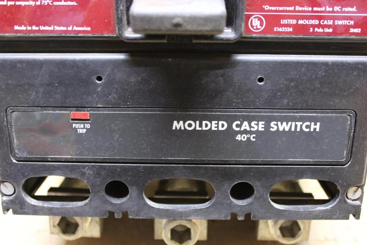 Used CUTLER HAMMER MOLDED CASE SWITCH LS36040YE 400 AMP 600 VAC 3-POLE