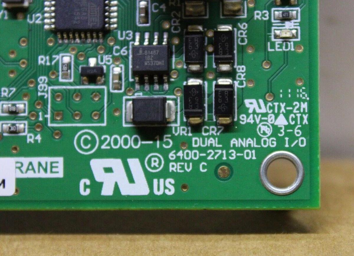Used TRANE DUAL ANALOG I/O CIRCUIT BOARD 6400-2713-01 REV. C BRD04875 KJ1637 REV. M