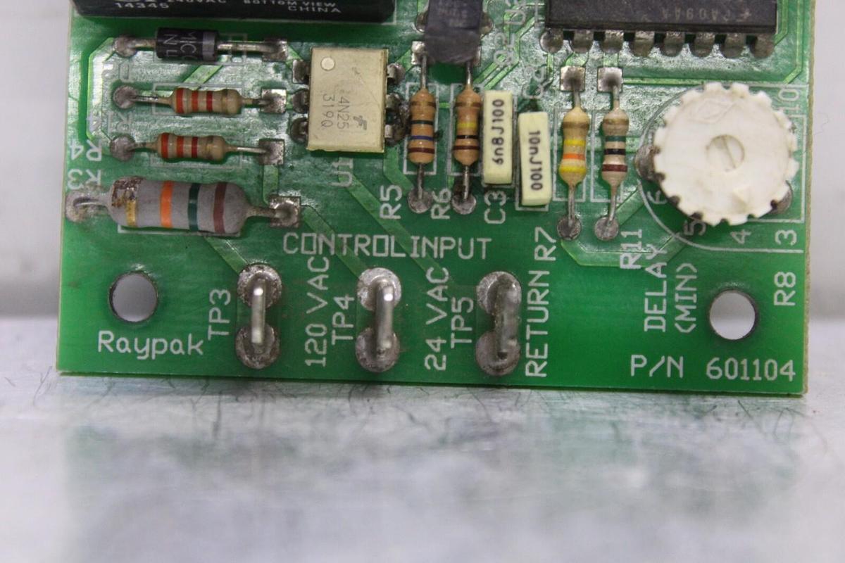 Used RAYPAK INDUCED DRAFT CONTROL CIRCUIT BOARD 601104 120 VAC 1 HP **WARRANTY**