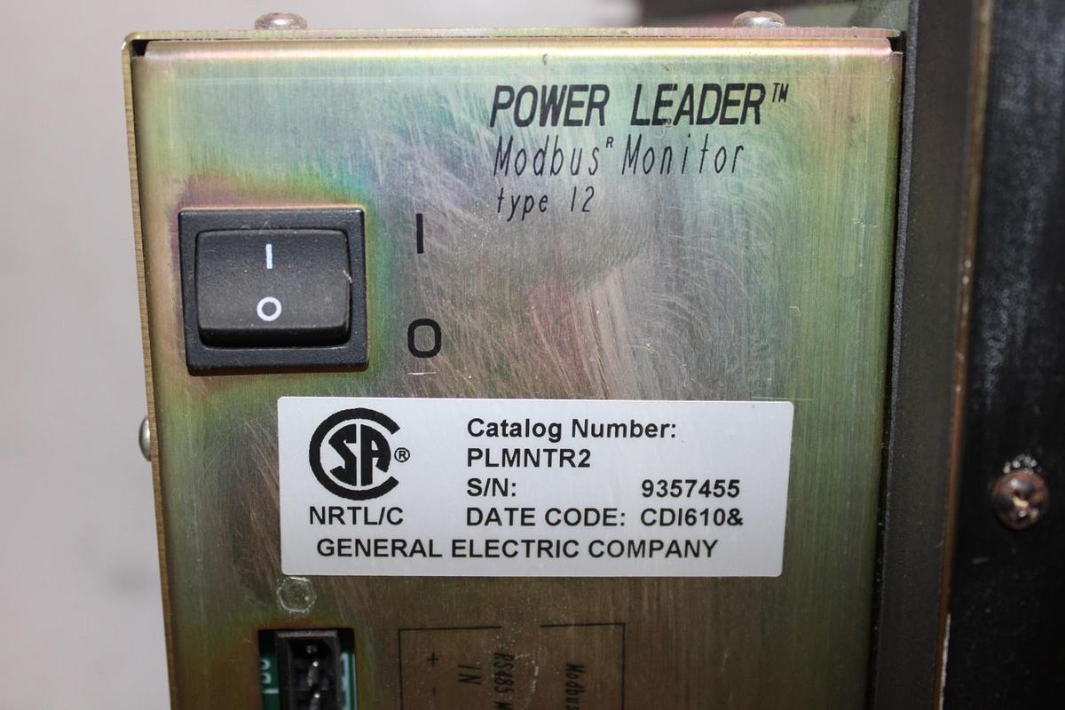 Used GENERAL ELECTRIC POWER LEADER MODBUS MONITOR PLMNTR2 240 VAC 4 AMP TYPE 12