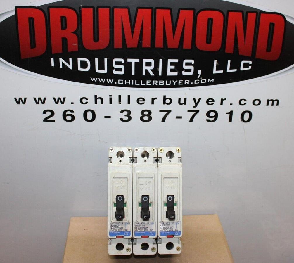 Used LOT OF 3 CUTLER HAMMER EHD1020 20 AMP 277 VAC SINGLE POLE EHD-14K