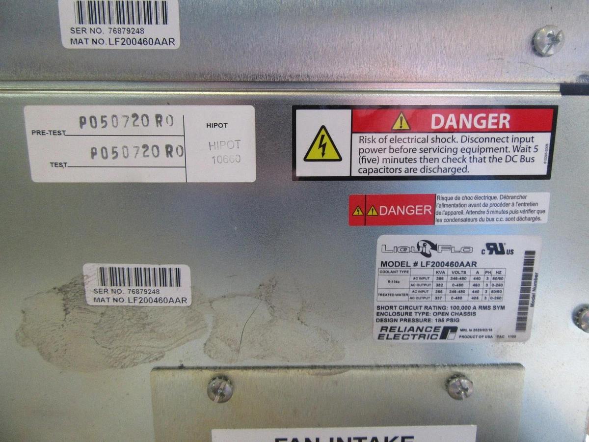 Used CARRIER RELIANCE LIQUIFLO LF200460AAR LIQUID COOLED DRIVE 366 KVA 440 AMPS