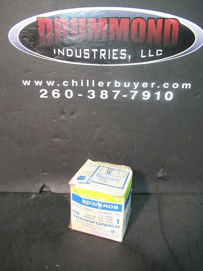 EDWARDS / GENERAL SIGNAL CONTROL TRANSFORMER CAT# 596 120 VAC PRI 6/12/18 VAC