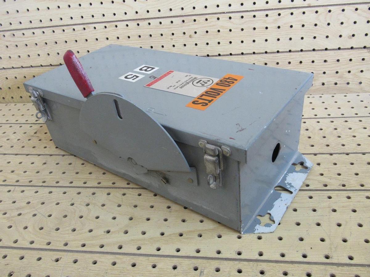 Used WESTINGHOUSE DISCONNECT SWITCH JHUN361 600VAC 20HP 30A 600VDC TYPE 12