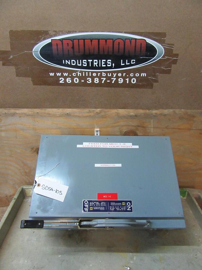 Used SQUARE D QMB BRANCH SAFETY SWITCH QMB-365W 400 AMP 3-POLE 600 VAC 350 HP