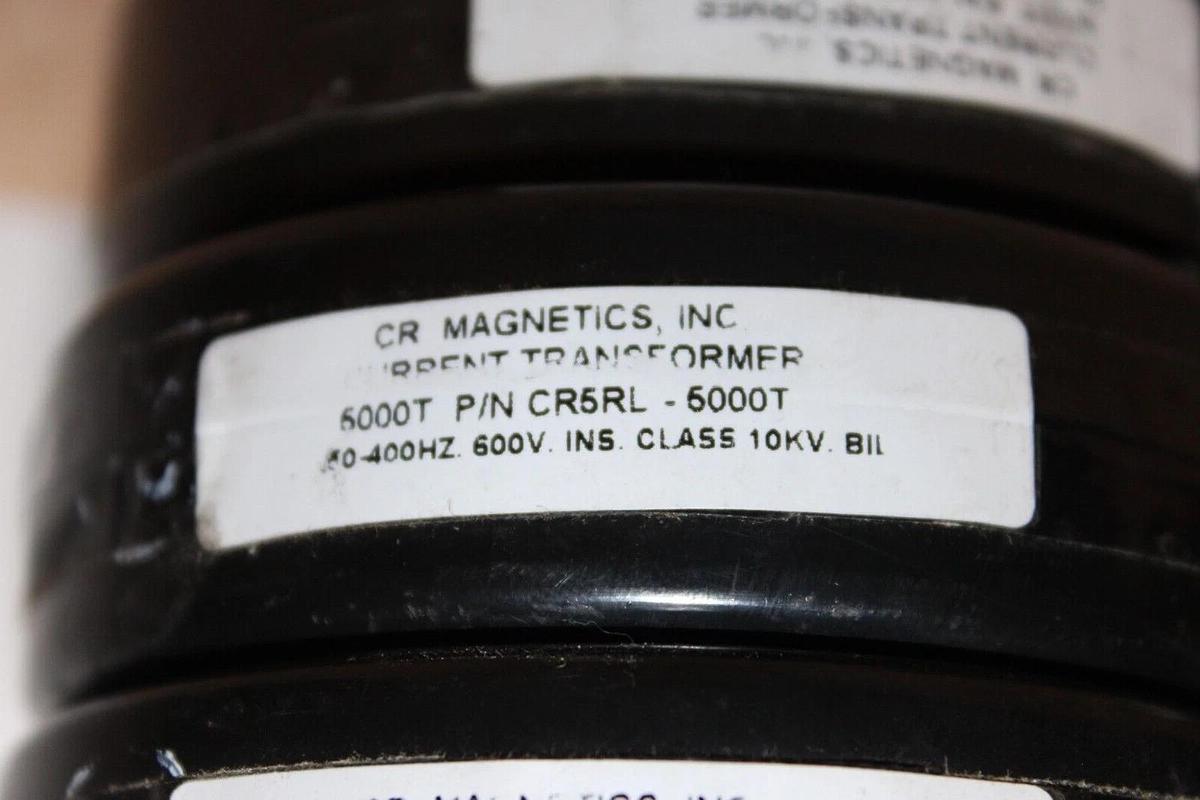 Used LOT OF 6 CR MAGNETICS CURRENT TRANSFORMER 5000T CR5RL-5000T 600 VOLT 50-400 HZ