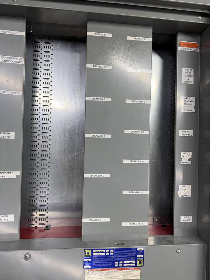 Used SQUARE D TYPE 1 NF MLO SERVICE PANEL 12106793820080001 250 AMP 42-SLOT 600V
