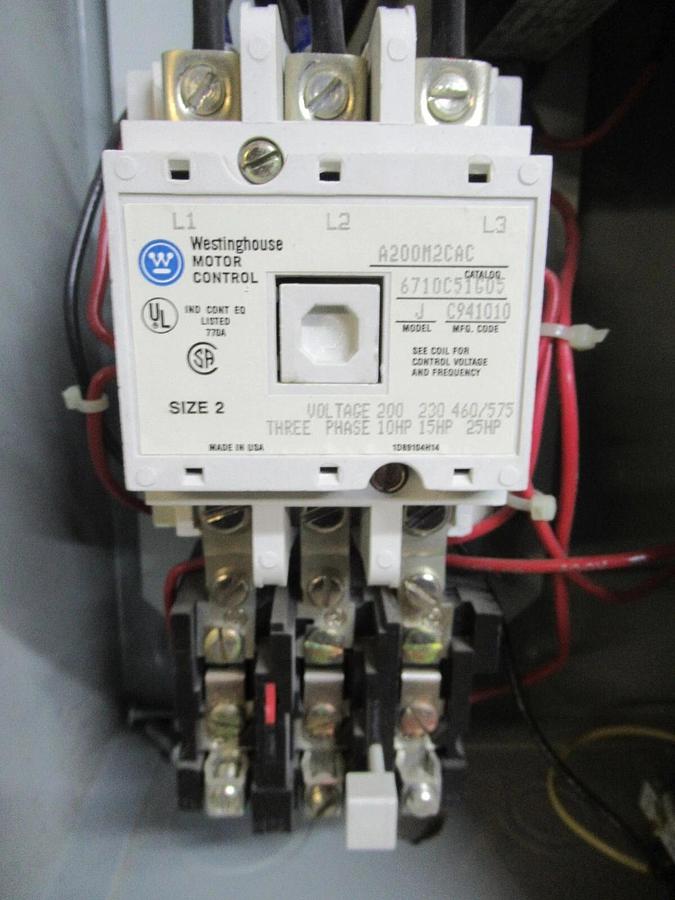 Used WESTINGHOUSE COMBINATION STARTER A204S2AHA-BJ2LT SIZE: 2 25 HP 600 VAC