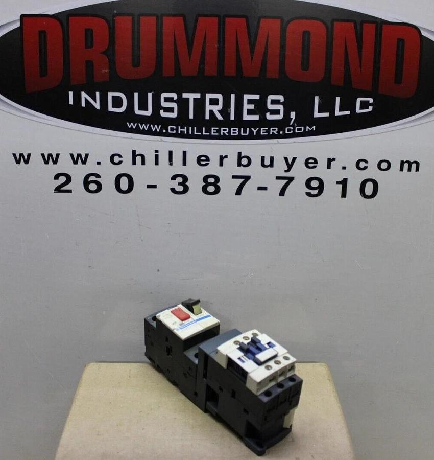 Used TELEMECANIQUE STARTER LC1D12 25 AMP 3-PHASE 600V 10HP W/ GV2ME14/6-10A