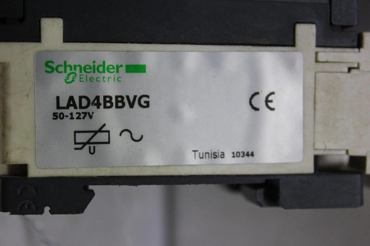 Used SCHNEIDER CONTACTOR LC1D09 25 AMP 600 VAC 3-POLE 3-PHASE 7.5 HP W/ LAD4BBVG