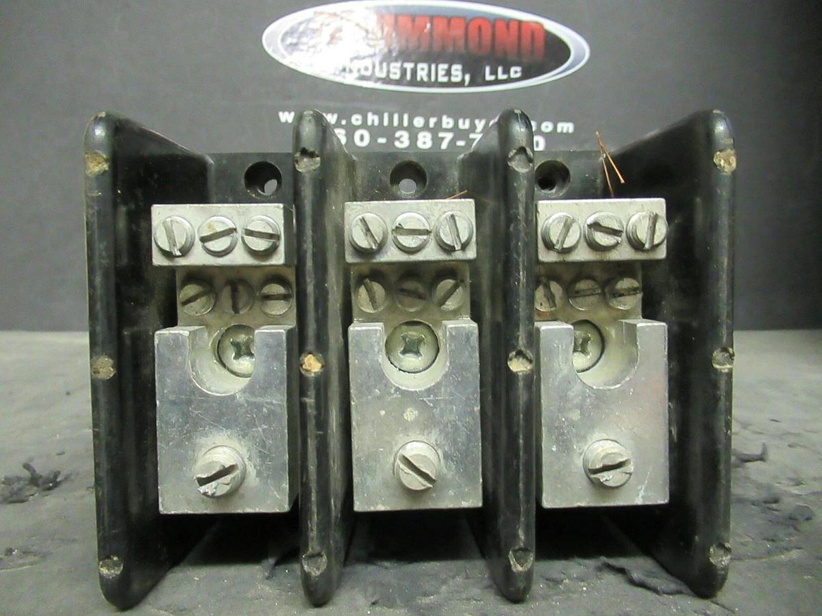 Used GOULD SHAWMUT 66063 POWER DISTRIBUTION LUG SET 600 V 3 POLE 2/0 - #12 X #4 - #14