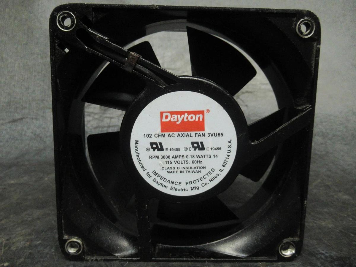 Used DAYTON AXIAL FAN 3VU65 102CFM 3000RPM 0.18A 14W 115V 60HZ **WARRANTY**