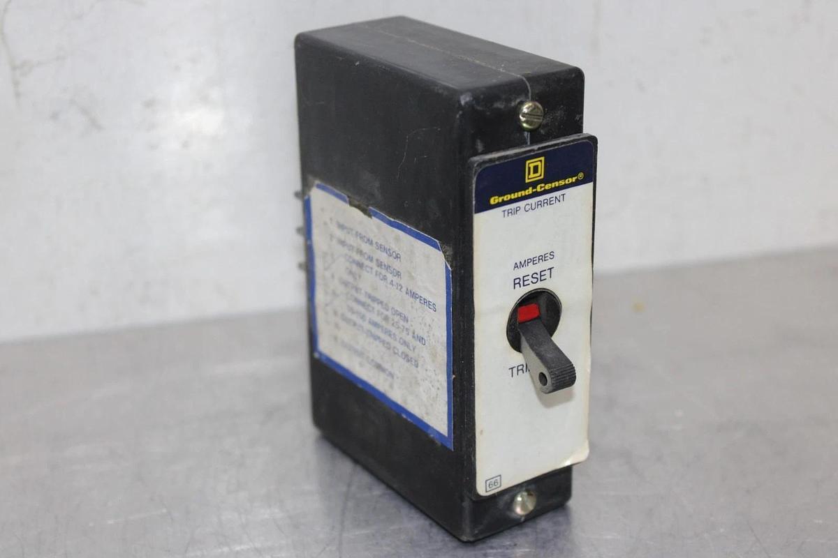 Used SQUARE D GROUND CENSOR RELAY GA-12 10 AMP 250 VAC ADJUSTABLE TRIP *WARRANTY*