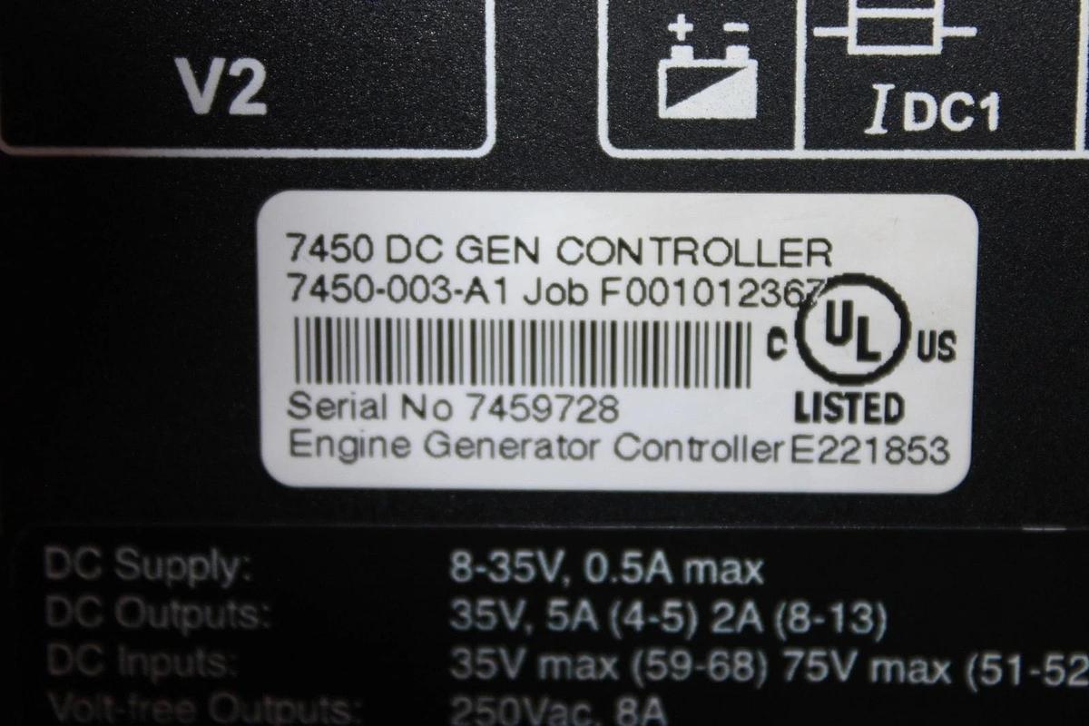 DEEP SEA ASCOT GENERATOR CONTROL PANEL 7450-003-A1 ASH-T D93-IP66-IK10 12 VDC