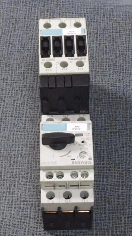 Used SIEMENS SIRIUS 3R STARTER 7-10 AMP 3RV1021-1JA15 W/ 3RT1024-1B & 3RT1926-1BB00