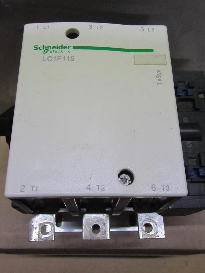 Used SCHNEIDER CONTACTOR LC1F115 175 AMP 600 VAC 3-PHASE 100 HP W/ INTERLOCK