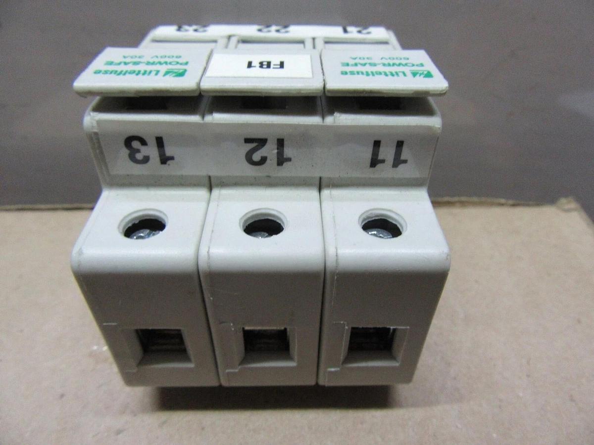 Used LITTELFUSE POWER-SAFE FUSE HOLDER LPSC-CH 600 VOLT 30 AMP 3-POLE **WARRANTY**