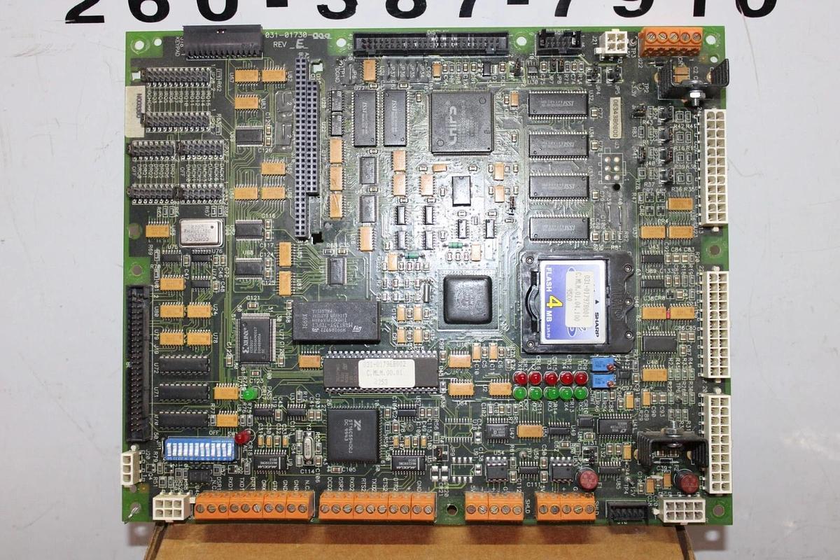 Used YORK HVAC CHILLER CONTROL CIRCUIT BOARD 031-01730-000 REV. E W/ 4MB MEMORY