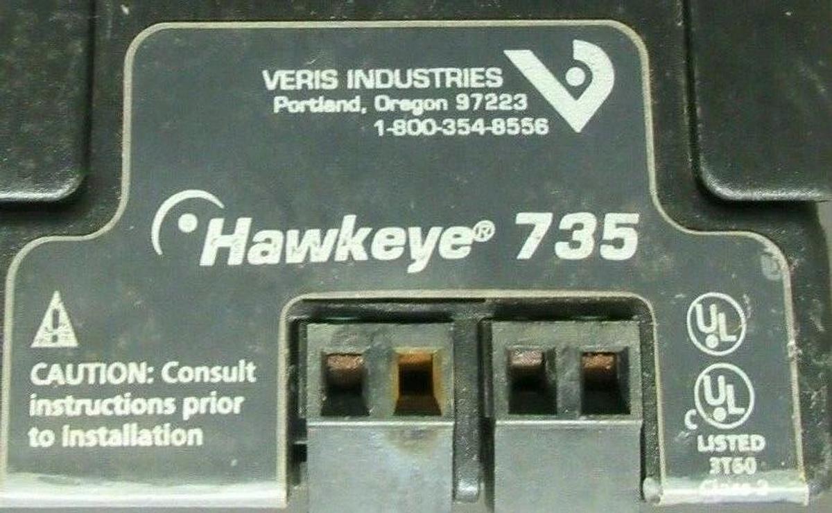 Used VERIS CURRENT SENSOR HAWKEYE 735 135 AMP INPUT: 24 VAC OUTPUT: 250 VAC