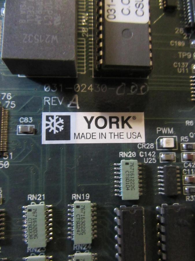 Used YORK CONTROL CIRCUIT BOARD MODEL / REVISION: 031-02430-000 REV A **WARRANTY**