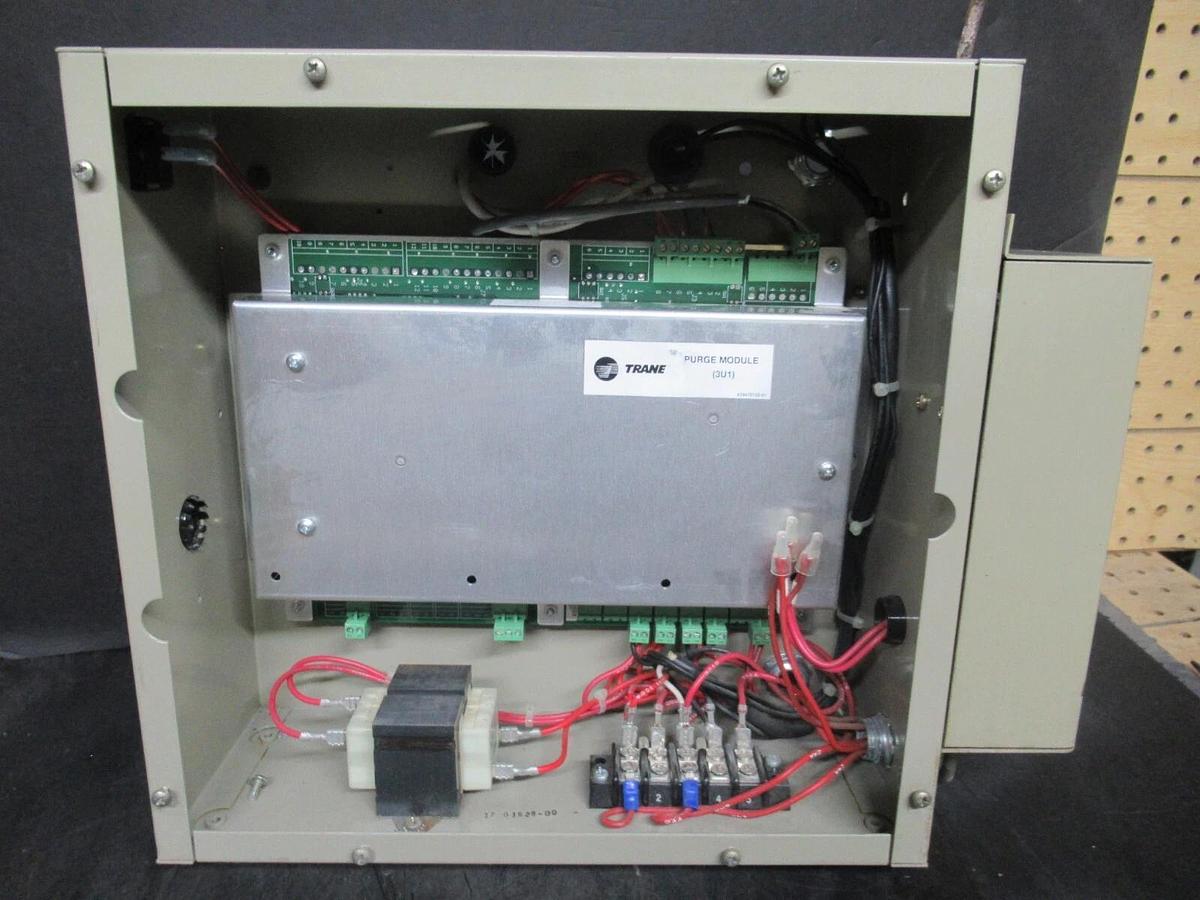 Used TRANE PURGE MODULE ENCLOSURE PRGC001AC0A X13650454-08 REV. K 110 VOLT 10 AMP