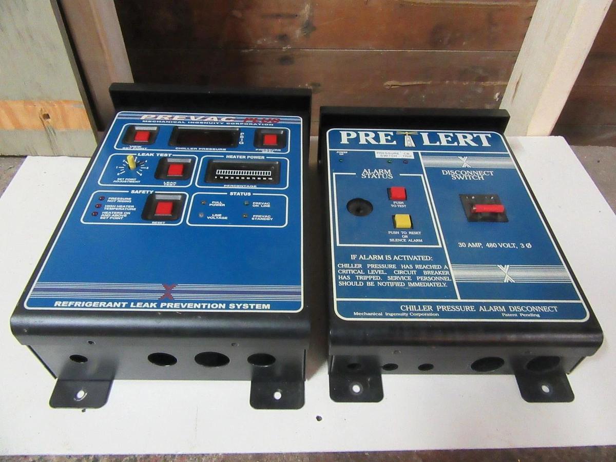 Used MECHANICAL INGENUITY PRELERT & PREVAC CHILLER PRESSURE / LEAK PREVENTION SYSTEM