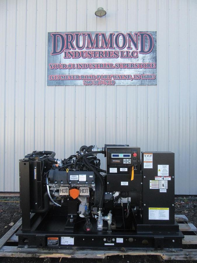 Used 35 KW GENERATOR GENERAC NATURAL GAS LP PROPANE 120/240 V 1 PH 30 KW 40KW 416 HRS