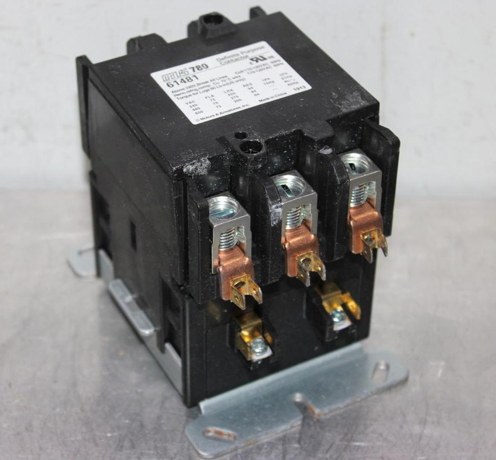 NIB MOTORS & ARMATURES MARS 780 CONTACTOR 61481 75 AMP 600 VAC 40 HP