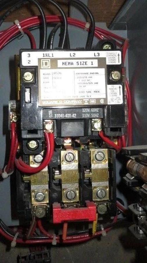 Used SQUARE D 12" MCC BUCKET 7 AMP FHP BREAKER 480 VAC W/ NEMA SIZE 1 STARTER