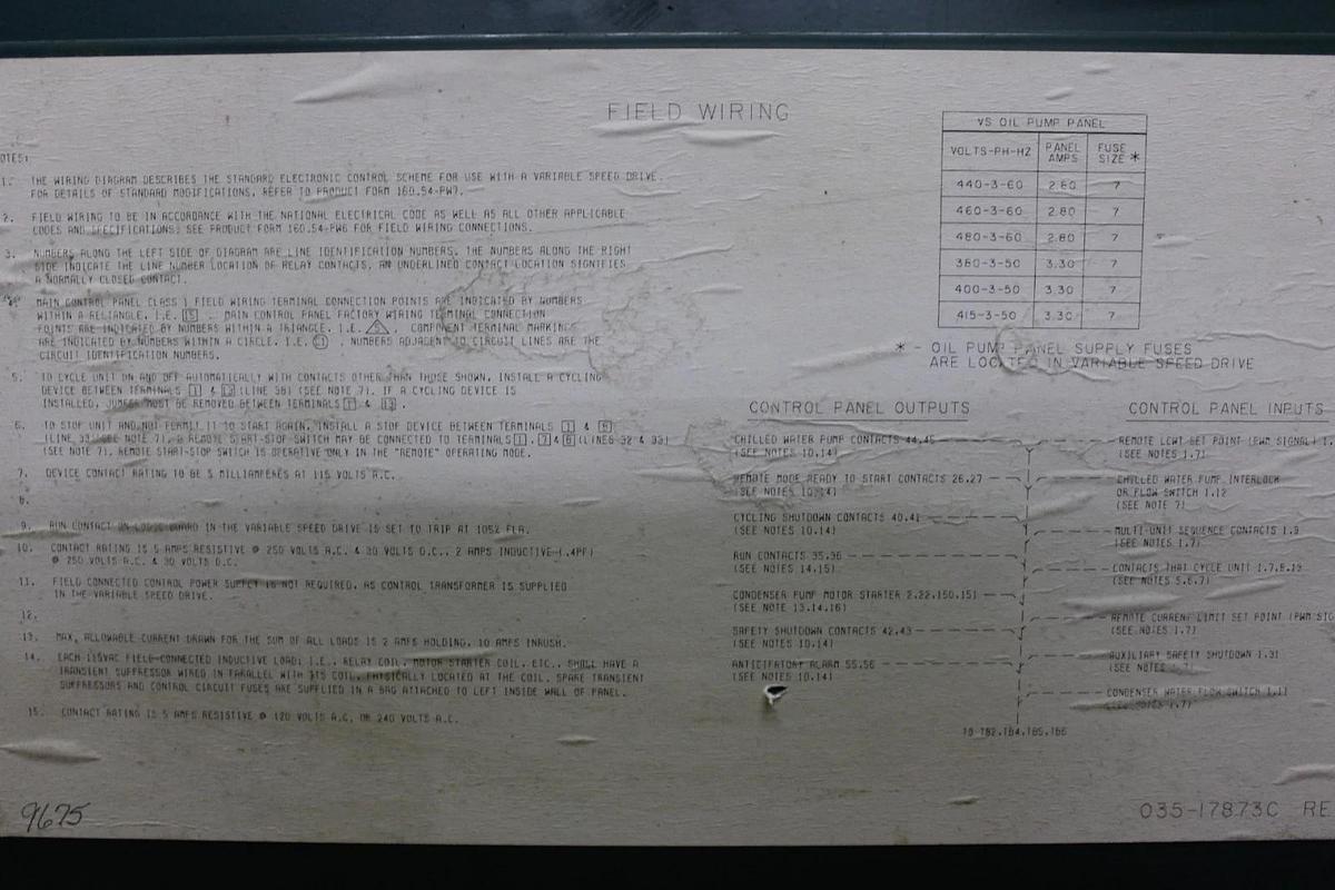 Used YORK MILLENNIUM CENTRIFUGAL CHILLER CONTROL PANEL 035-17873C **WARRANTY**