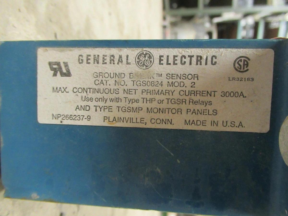 Used GENERAL ELECTRIC GROUND BREAK SENSOR CT GROUND FAULT TGS0824 MOD 2 3000 AMP