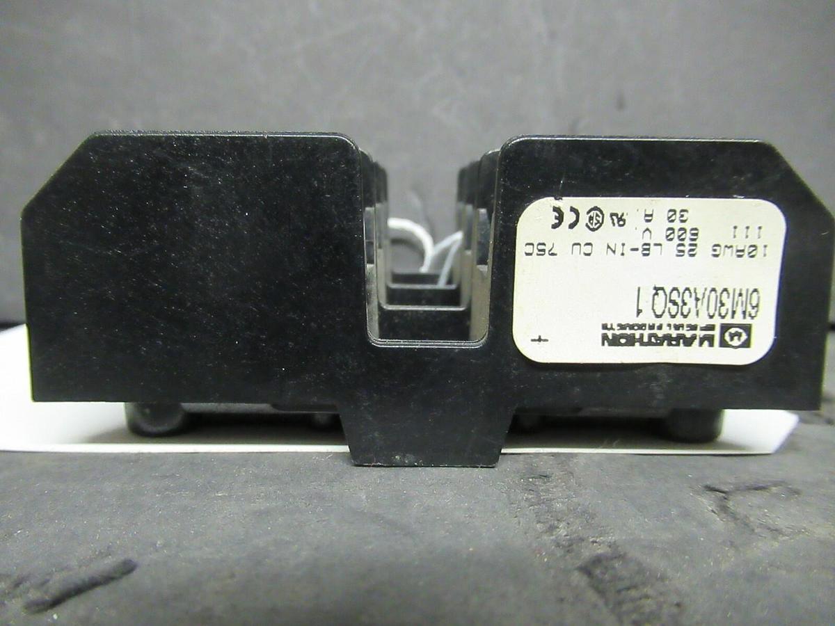 Used MARATHON FUSE LUG SET 6M30A3SQ1 600 VOLT 30 AMPS **WARRANTY INCLUDED!**