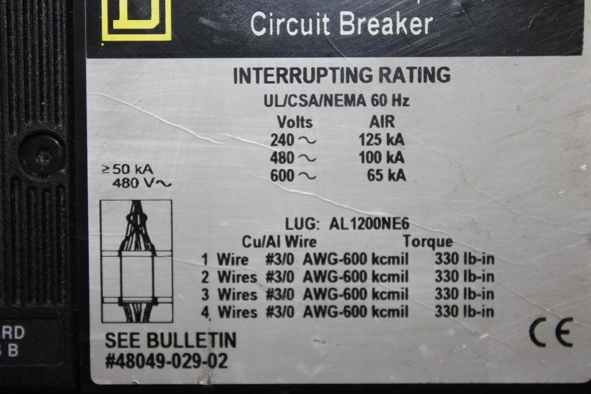 Used SQUARE D MCC DISCONNECT SWITCH HU200-4MC5 MODEL 5