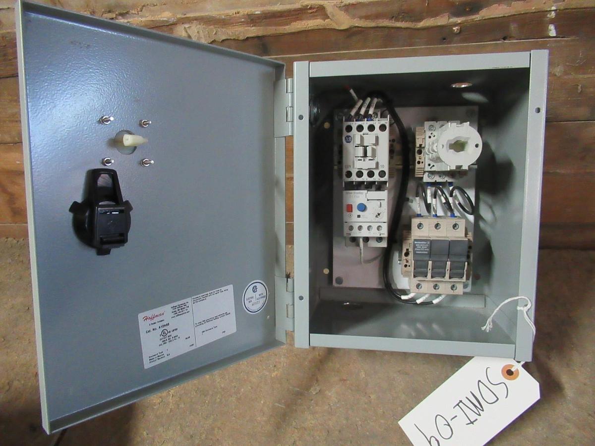 Used ALLEN BRADLEY COMBINATION STARTER BOX W/ 100-C09*10 STARTER 25A 600V