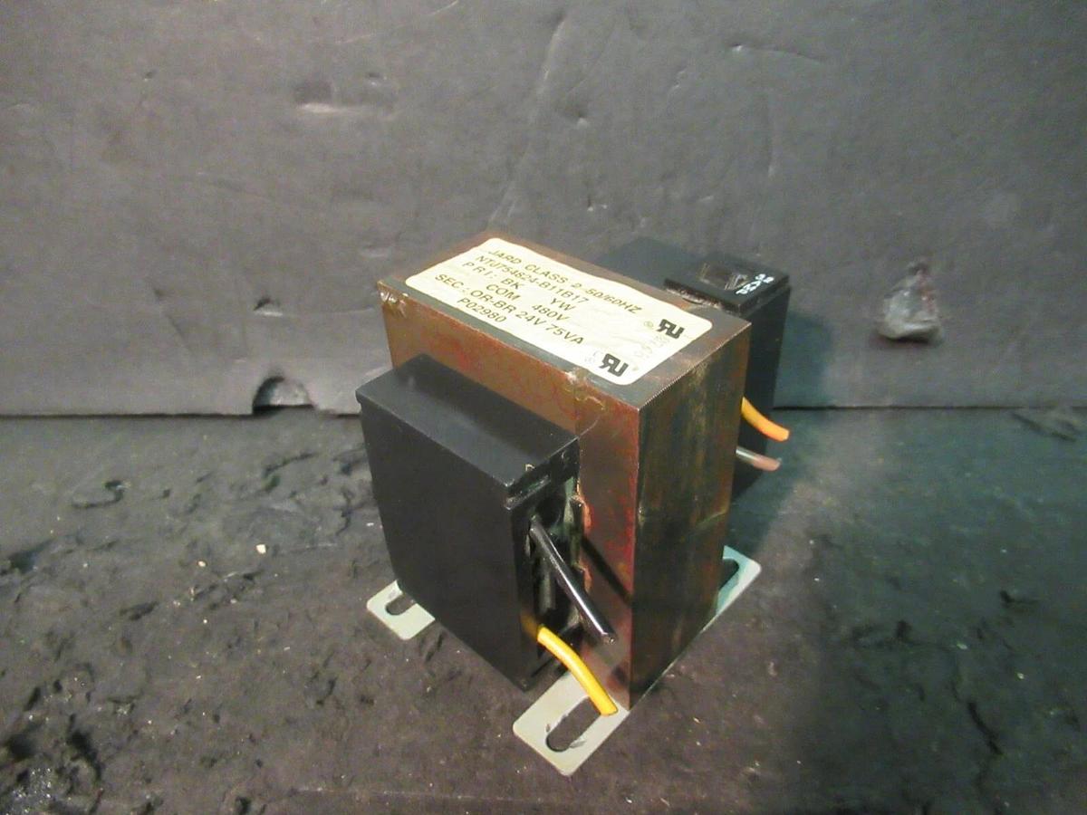 Used 0.075 KVA (75 VA) JARD OPEN CONTROL TRANSFORMER 480 V TO 24 VAC NTJ754824-B11B17