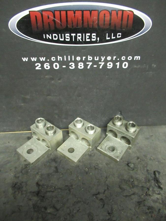 Used (3) QTY ILSCO D899  2 (DOUBLE) BARREL MECHANICAL CONNECTOR LUG TAPS 600MCM - 2