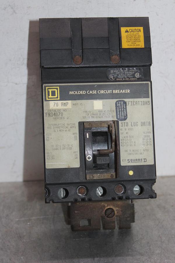 Used SQUARE D I-LINE CIRCUIT BREAKER FC34060 60 AMP 480 VAC 3-POLE