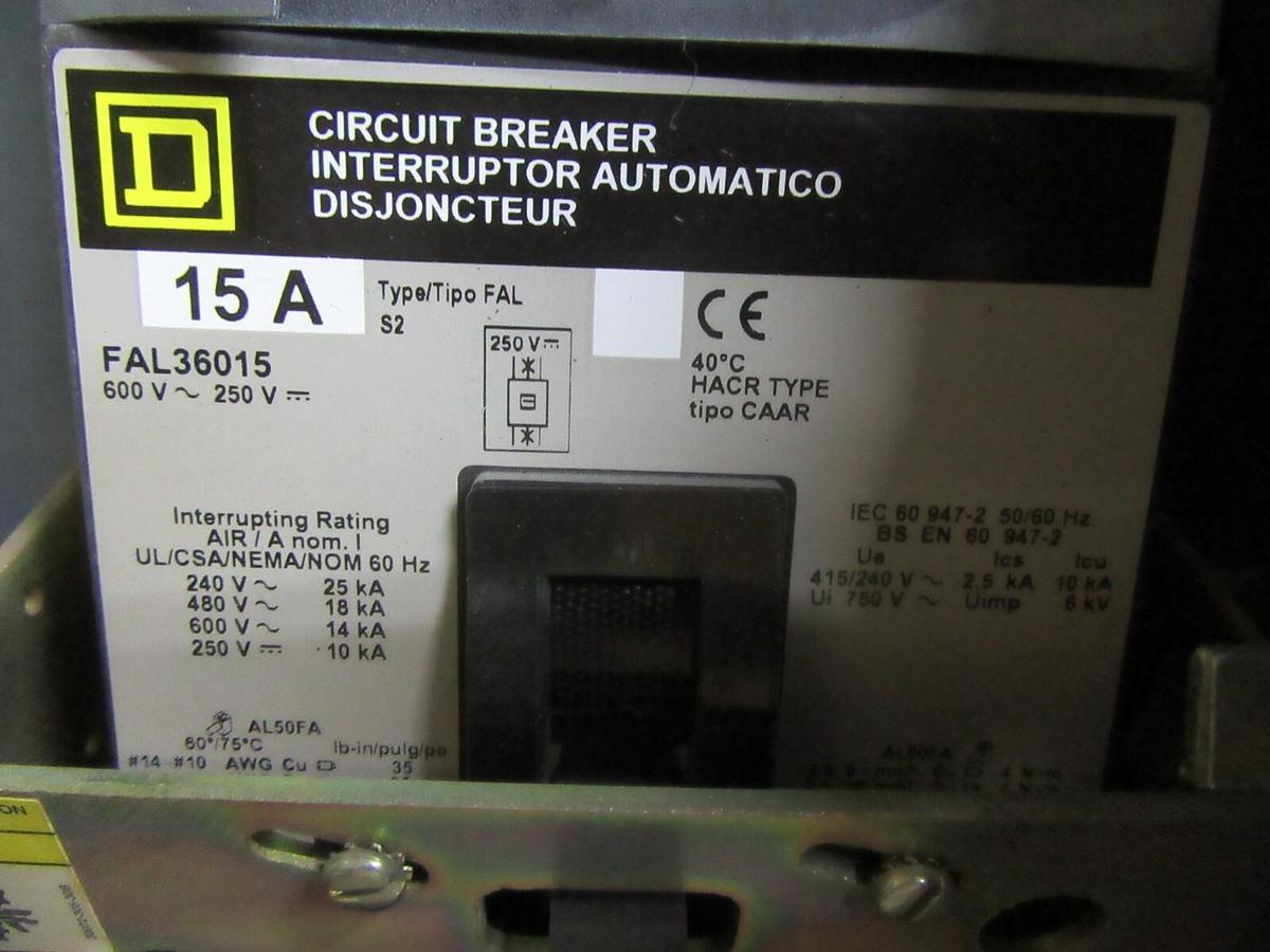 Used SQUARE D COMBINATION STARTER 8539SBG2 W/ 8536SBO2S 15 AMP 600 VAC SIZE 0