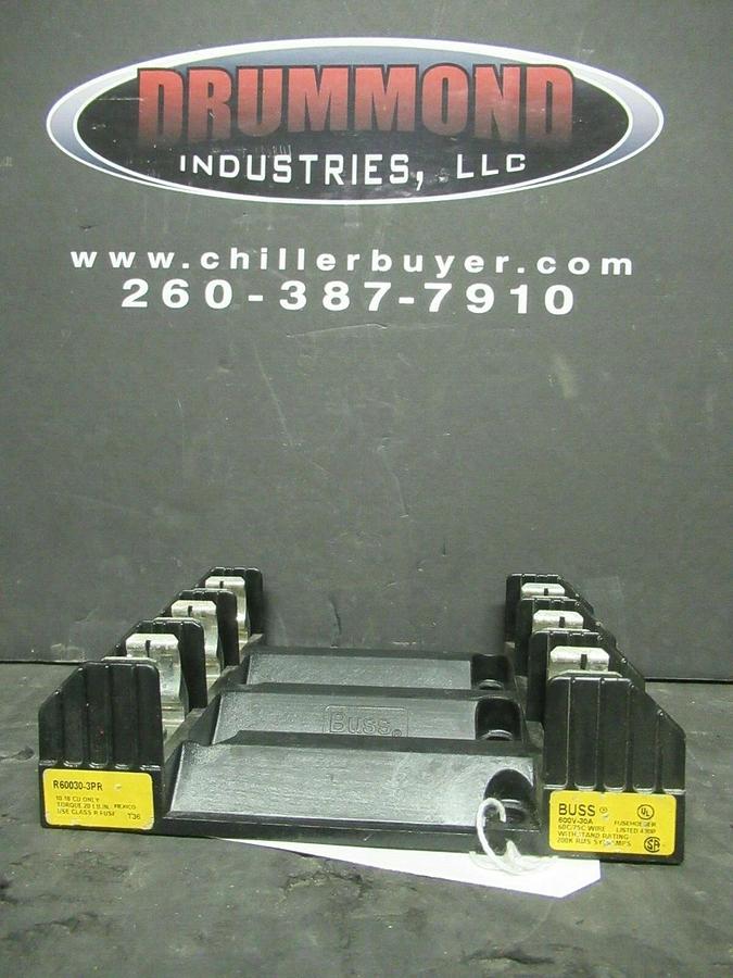 Used BUSSMAN FUSE HOLDER R60030-3PR FOR 30 AMP 600 V FUSES **WARRANTY**