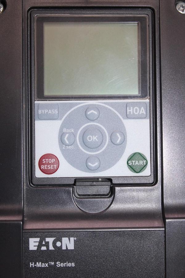 Used EATON H-MAX VARIABLE FREQUENCY DRIVE HMX34AG01221-N NEMA 1 5.5 KW 7.5 HP