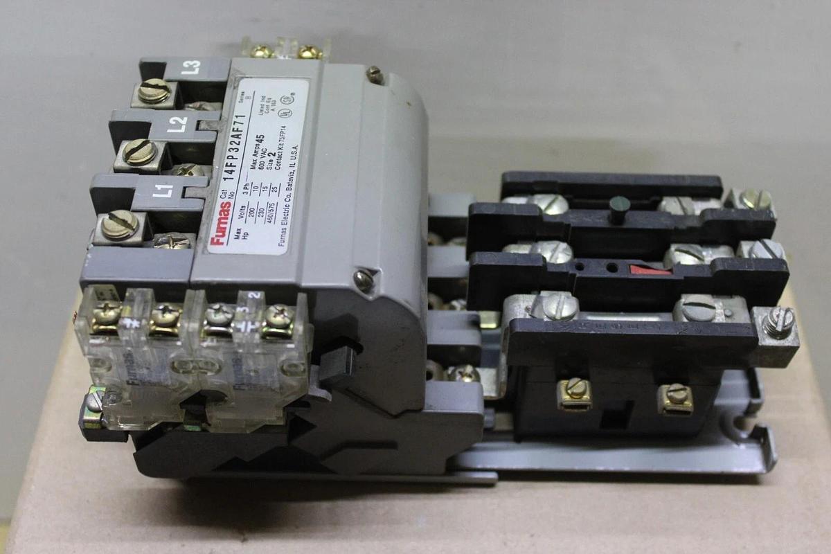 Used FURNAS STARTER 14FP32AF71 45 AMP NEMA 2 600V 25 HP 3-PHASE COIL: 120V