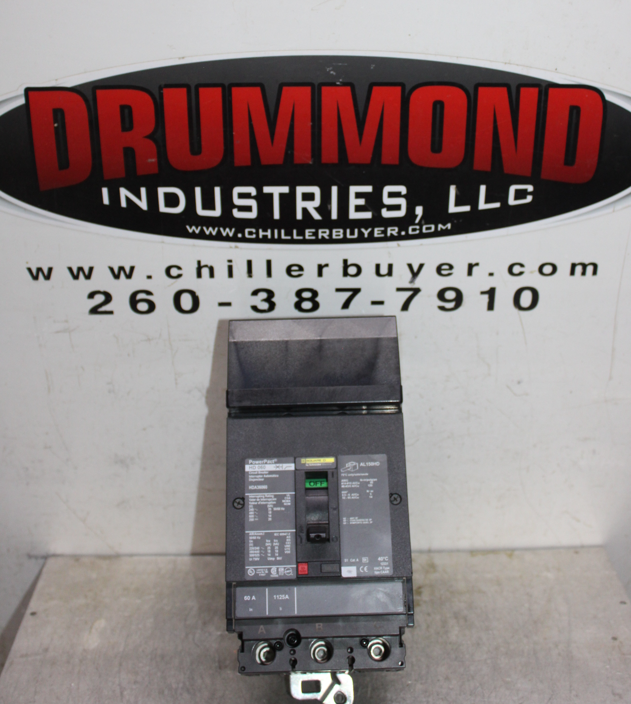 Used SQUARE D I-LINE CIRCUIT BREAKER FA34060 60 AMP 480 VOLT 3-POLE