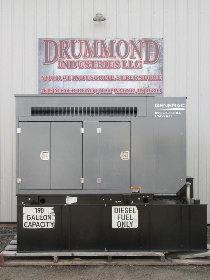 Used 48 KW DIESEL GENERATOR GENERAC 120/240 V FPT 346 HRS SOUND ENCLOSED VIDEO 50 KW