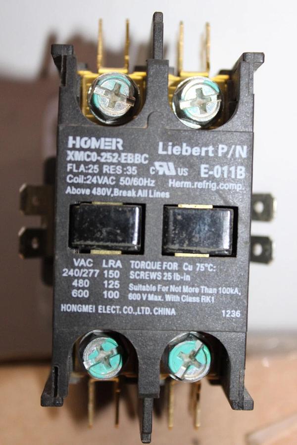 Used LOT OF 2 HOMER CONTACTOR XMC0-252-EBBC E-011B 25 AMP 600 VOLT 3-POLE COIL: 24V