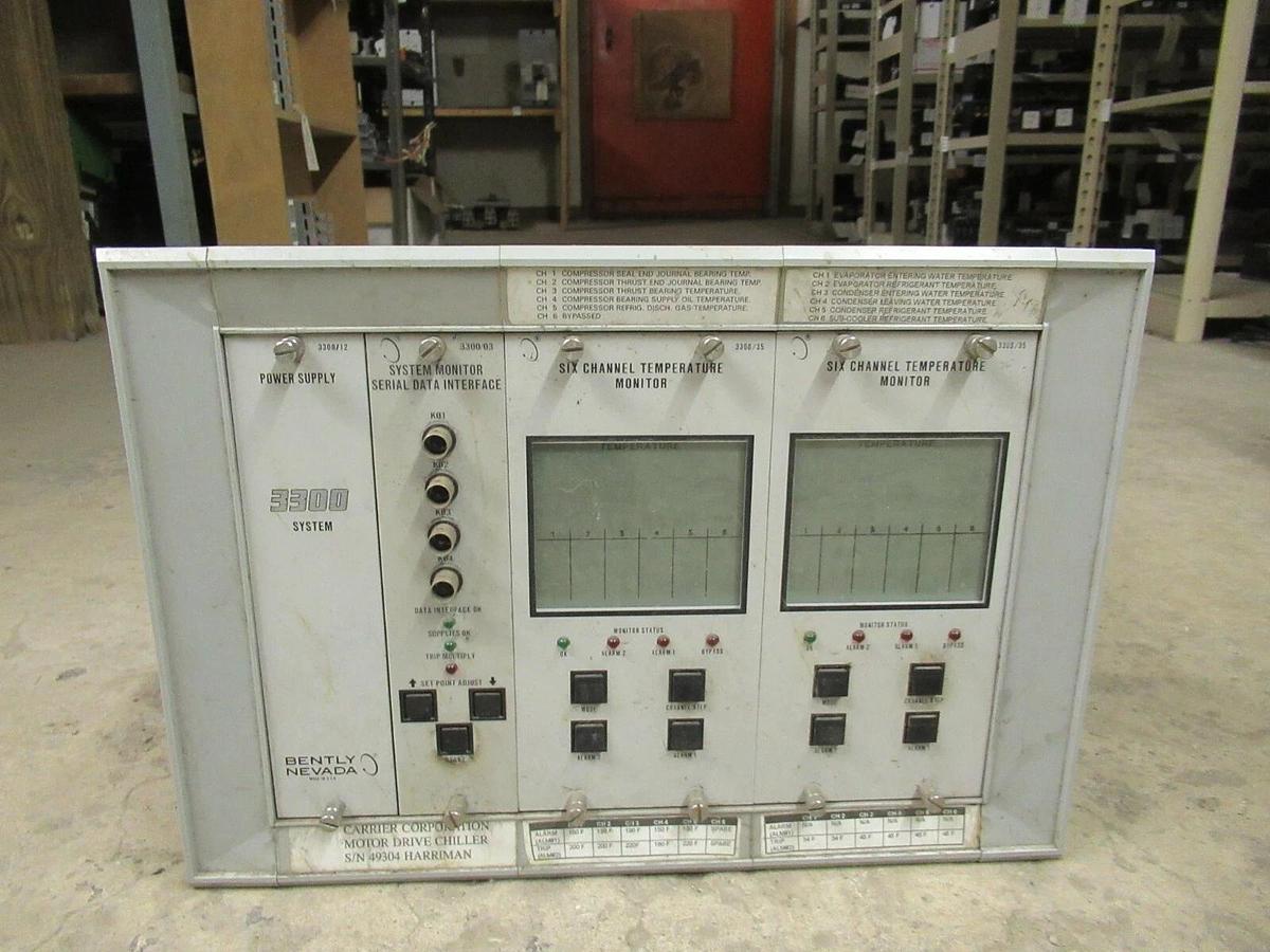Used BENTLY NEVADA CHILLER MOTOR DRIVE 3300 SYSTEM SYS#: 1 JOB#: 0383117-00