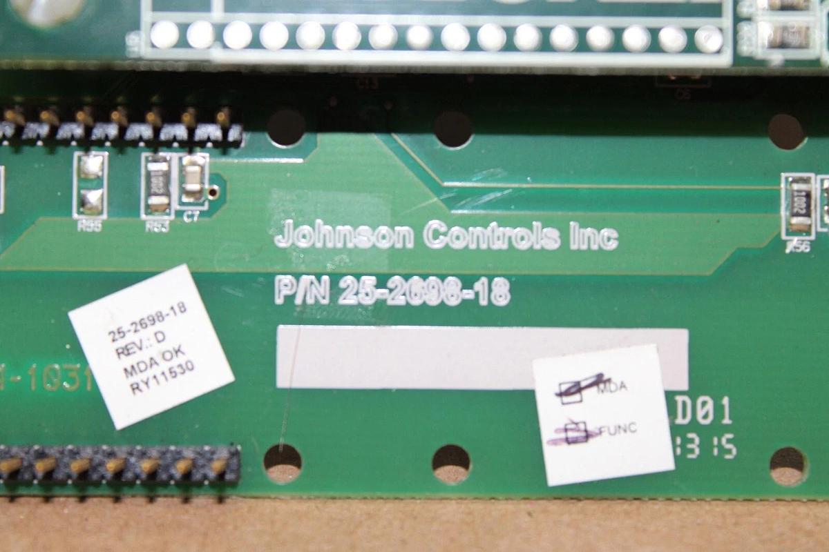 Used YORK STACKED CHILLER INTERFACE BOARD 25-2698-18 REV. D W/ 25-2783-1 REV. J