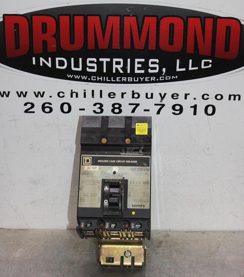 Used SQUARE D I-LINE CIRCUIT BREAKER FA36030 30 AMP 600 VOLT 3-POLE
