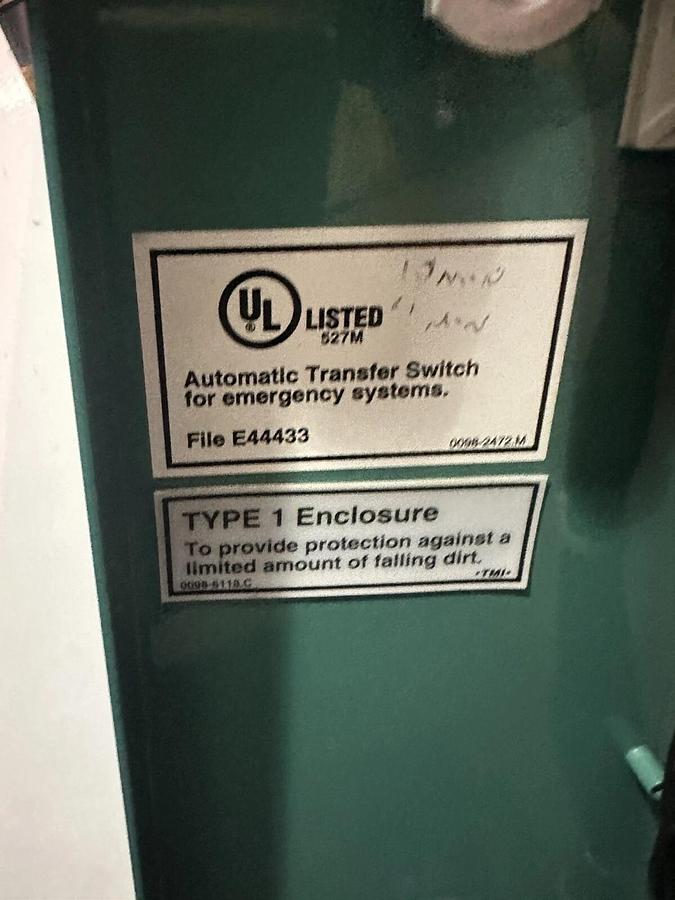 Used 100 AMP ONAN ATS AUTOMATIC TRANSFER SWITCH 240 V 1 PH 3 POLE LTB-4488634