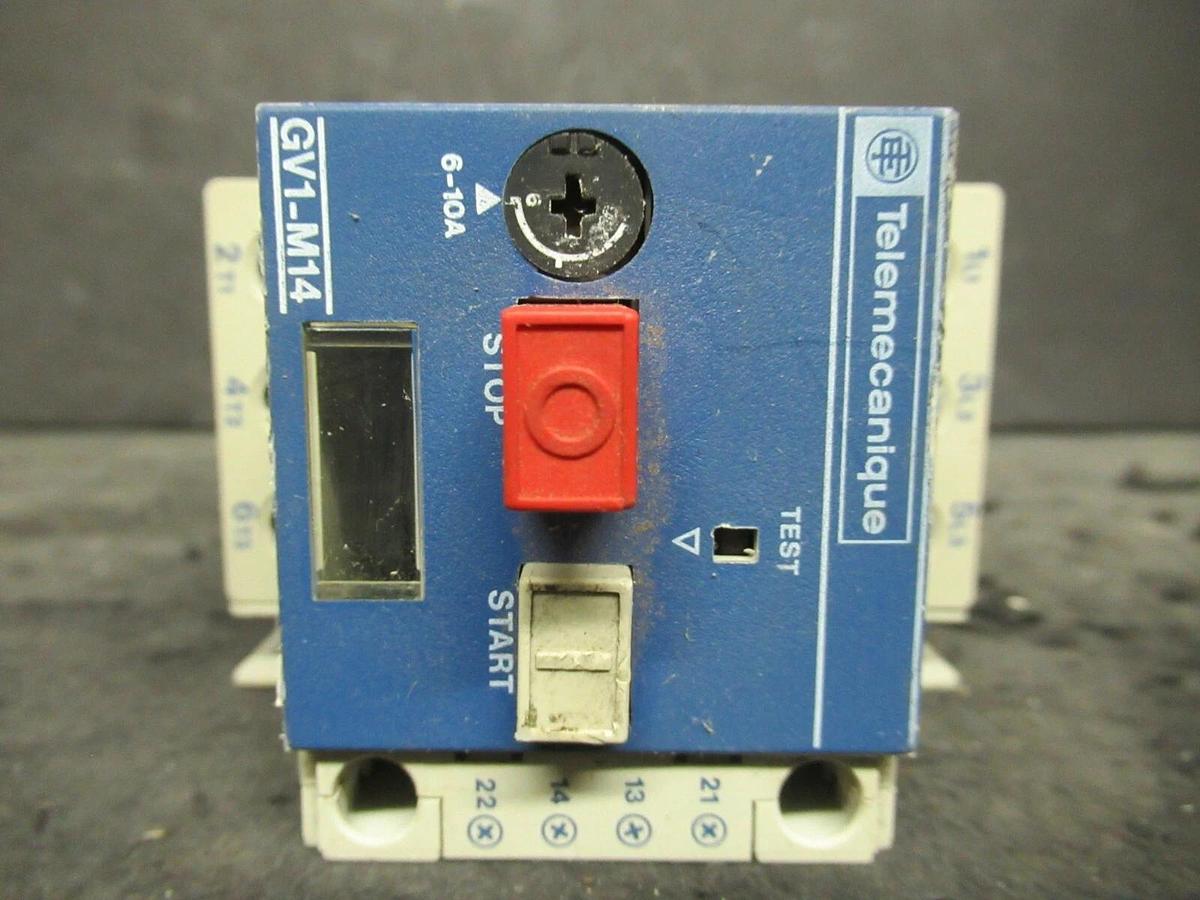 Used TELEMECANIQUE MANUAL MOTOR STARTER GV1-M14 5 HP @ 460 VAC 3 PH 6 - 10 AMPS