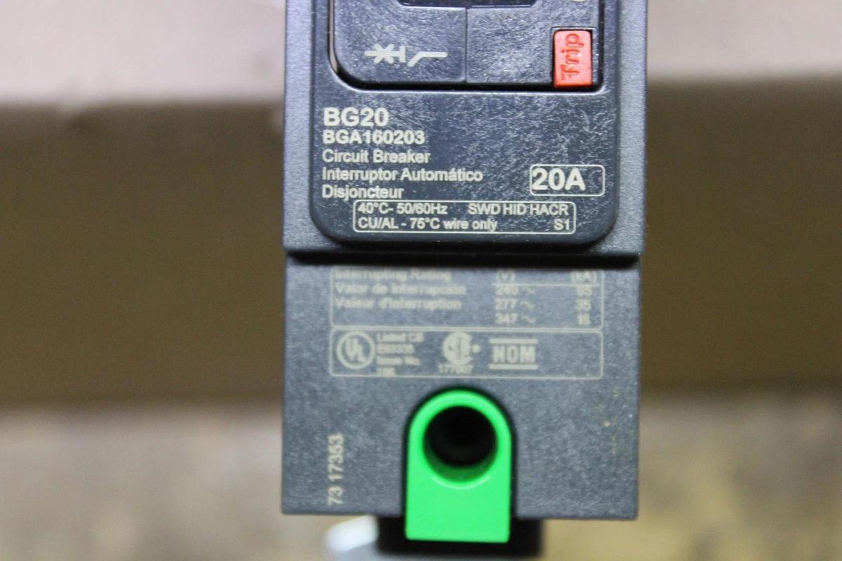 NEW SURPLUS SQUARE D I-LINE POWERPACT CIRCUIT BREAKER BGA160203 20A 277V 1-POLE